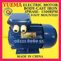 ELECTRIC MOTOR YUEMA YU-0.37KW/0.5HP-3PHASE-380V-1450RPM-B3-CAST IRON