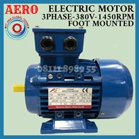 AERO 3PHASE 0.37KW-0.5HP-1500RPM-4POLE-B3-FOOT MOUNTED ELECTRIC MOTOR