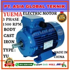 YUEMA ELECTRIC MOTOR YU-0.75KW/1HP-3PHASE-380V-1450RPM-B3-CAST IRON 1