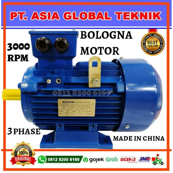 BOLOGNA ELECTRIC MOTOR 3 PHASE 0.5HP/0.37KW/2POLE/B3 FRAME 71M1-2