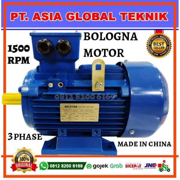 BOLOGNA ELECTRIC MOTOR 3 PHASE 0.5HP/0.37KW/4POLE/B3 FRAME 71M1-2