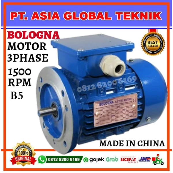 BOLOGNA ELECTRIC MOTOR 3 PHASE 10HP/7.5KW/4POLE/B5 FLANGE MOUNTED