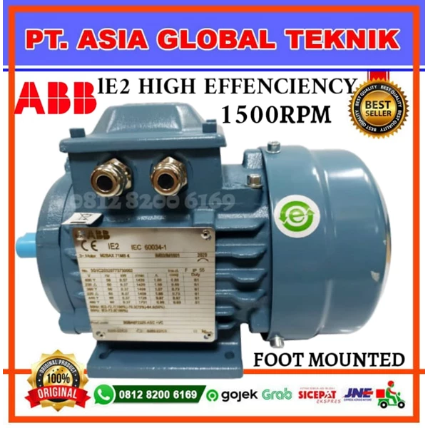 M2BAX71MB4 0.37KW-0.5HP 1500RPM ABB ELECTRIC MOTOR 3 PHASE IE1 HIGH EFFICIENCY