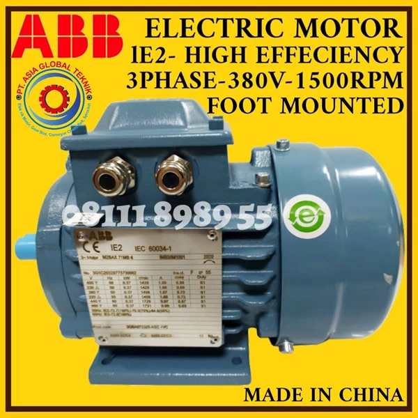 M2BAX71MB4 0.37KW-0.5HP 1500RPM ABB ELECTRIC MOTOR 3 PHASE IE1 HIGH EFFICIENCY