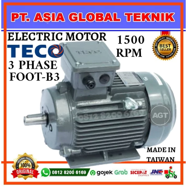 AESV1S /0.75KW/1HP-1PK/4P/B3 TECO ELECTRIC MOTOR 3 PHASE